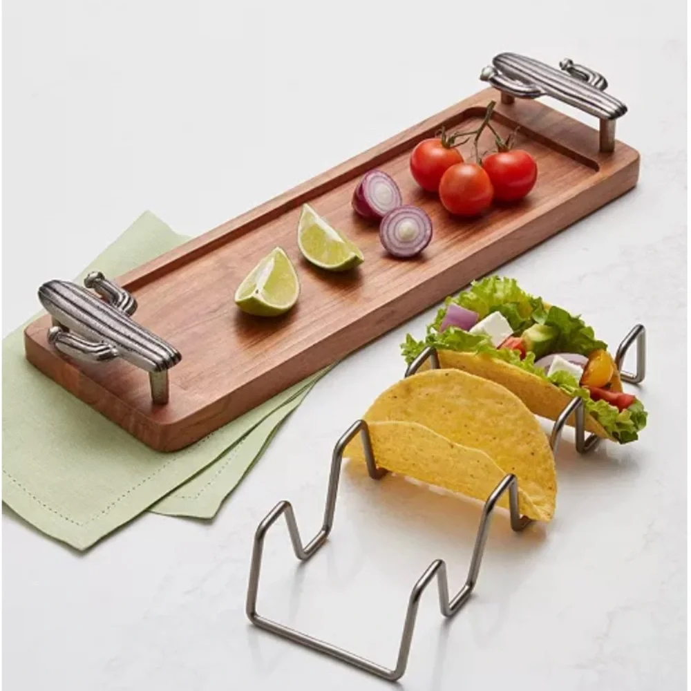 THE CELLAR Southwest Cactus-Handled Wood Taco Tray, Created for Macy's